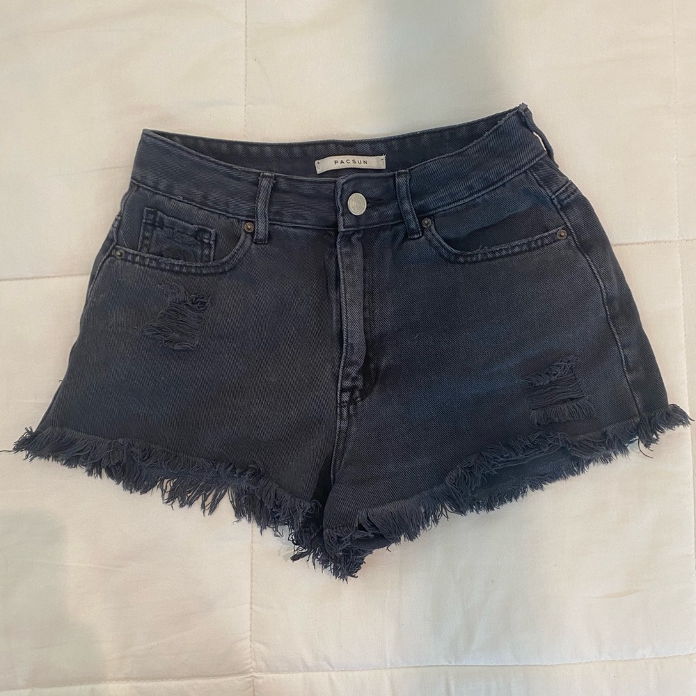 PacSun Black High Rise Festival Jean Shorts